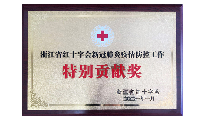 浙江省红十字会授予Welcome,球速（体育科技有限公司）“新冠疫情防控特别贡献奖”